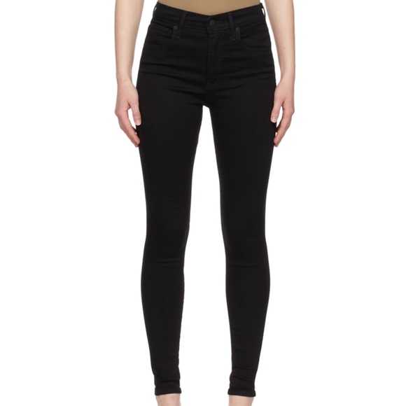 Levi’s Black Mile High Super Skinny Jeans - Picture 2 of 6